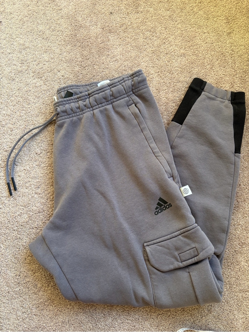 🐢 ADIDAS - Large Purple/Grey Sweat Pants A Cargo Style